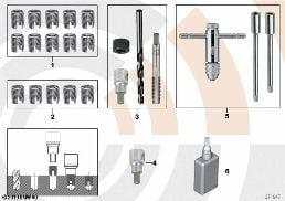 Kit pour réparation filetages diagram for BMW 5 Series E39 525td