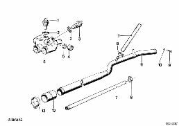 COOLING SYSTEM-THERMOSTAT/WATER HOSES diagram for BMW 3 Series E21 320i