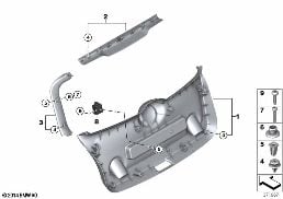 Obudowa pokrywy bagażnika diagram for BMW MINI F56 One