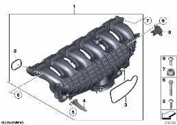 Sauganlage diagram for BMW 3 Series F80 M3 M3