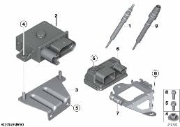 GLOW PLUG UNIT diagram for BMW 3 Series E91 LCI 320d ed