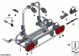 Tylny bagażnik rowerowy diagram for BMW MINI F55 Cooper