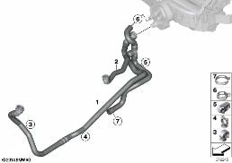 COOLING WATER HOSES diagram for BMW X4 F26 28iX