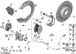REAR WHEEL BRAKE diagram for BMW i8 I12 i8