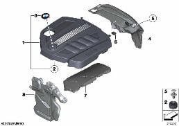 Звукоизоляционный кожух двигателя diagram for BMW 3 Series E91 LCI 320d