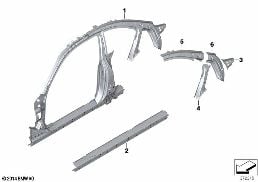 SIDE FRAME SECTION, CENTER diagram for BMW 2 Series F22 LCI 225d