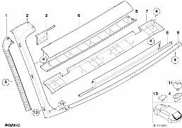 饰件 后行李箱盖 上部 diagram for BMW 5 Series E39 520d