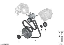BELT DRIVE diagram for BMW 3 Series F30 LCI 320d ed