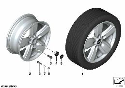 MINI LM Rad 5 Star Air Spoke 140 diagram for BMW MINI Paceman R61 Cooper
