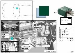 RELAY FOR WIPER 2 K37 diagram for BMW 1 Series E87 LCI 118d