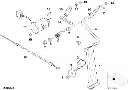 アクセル/ポテンショメーター(PWG diagram for BMW 3 Series E36 M3