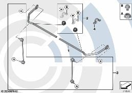 Zestawy naprawcze stabilizatora tylnego diagram for BMW MINI R50 Cooper