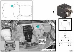 RELAY FOR ELECTRIC FAN K9137 diagram for BMW Z4 E89 18i