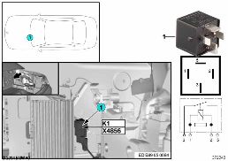 RELAY FOR AMPLIFIER K1 diagram for BMW Z4 E89 18i