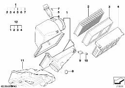 INTAKE SILENCER / FILTER CARTRIDGE INTAKE SILENCER / FILTER CARTRIDGE diagram for BMW Z3 E36 M