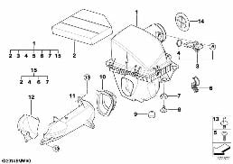 INTAKE MUFFLER/FILTER CARTRIDGE/HFM diagram for BMW Z4 E86 M3.2