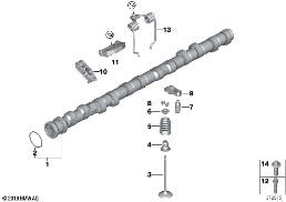 VALVE TIMING GEAR, CAMSHAFT, INLET