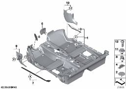 Wykładzina podłogowa diagram for BMW MINI F56 One