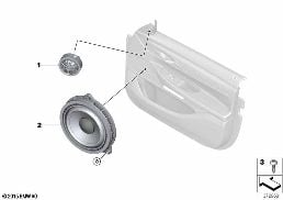 SINGLE PARTS F FRONT DOOR TOP-HIFI SYST.
