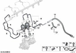 Hochdruckpumpe/Leitungen diagram for BMW 3 Series F80 M3 M3