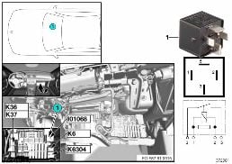 RELAY TERMINAL 30G I01068 diagram for BMW 3 Series E90 318d
