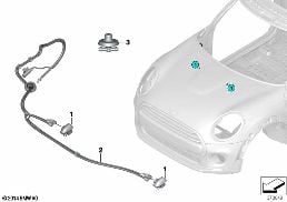 Münferit parçalar, Cam yıkama sistemi diagram for BMW MINI Clubman F54 One