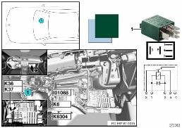RELAY FOR WIPER 2 K37 diagram for BMW 3 Series E90 318d