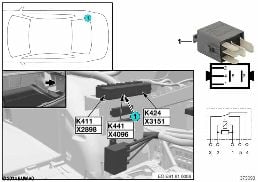RELAY, FLASHING BEACONS K441 diagram for BMW 3 Series E90 318d