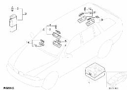 Temoins divers/boite d'ampoules diagram for BMW 5 Series E39 525td