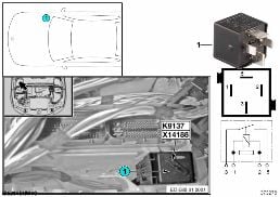 RELAY FOR ELECTRIC FAN K9137 diagram for BMW 1 Series E82 125i