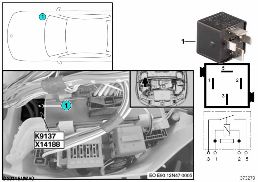 RELAY FOR ELECTRIC FAN K9137 diagram for BMW 1 Series E87 LCI 118d