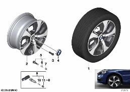 BMW LA WHEEL TURBINE STYLING 472 - 16'' diagram for BMW 2 Series F46 Gran Tourer LCI 216d