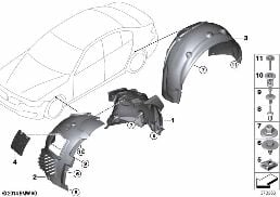 Radhausverkleidung diagram for BMW 3 Series F80 M3 M3