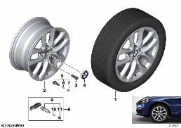 BMW LA WHEEL V-SPOKE 479 - 17'' diagram for BMW 2 Series F45 Active Tourer LCI 225i