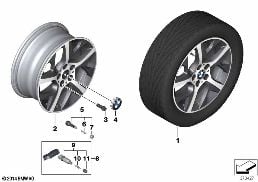 BMW LA WHEEL Y-SPOKE 480 - 17'' diagram for BMW 2 Series F46 Gran Tourer LCI 216d