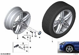 BMW LA WHEEL M DOUBLE SPOKE 483M - 17' diagram for BMW 2 Series F45 Active Tourer LCI 225i