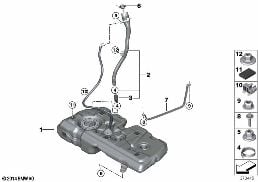 FUEL TANK/MOUNTING PARTS diagram for BMW X1 F48 20dX