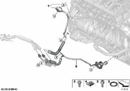 COOLING SYSTEM - ENGINE COOLANT HOSES diagram for BMW 3 Series F30 LCI 328dX