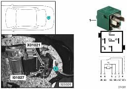 Relais pompe de compresseur I01027 diagram for BMW 5 Series E39 525td