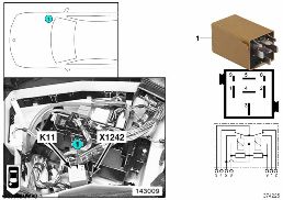 Relais essuie-glace K11 diagram for BMW 5 Series E39 525td