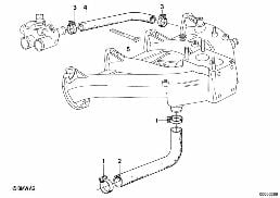 COOLING SYSTEM WATER HOSES diagram for BMW 3 Series E21 320