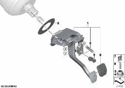 Συγκρότημα πεντάλ κιβώτ.διπλ.συμπλέκτη diagram for BMW 3 Series F80 M3 M3