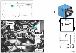 RELAY DDE K2003 diagram for BMW 5 Series E39 530d