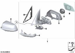 Rétroviseurs extérieurs diagram for BMW 5 Series F18 520Li