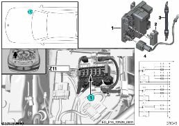 Module d'alimentation intégré Z11 diagram for BMW 5 Series F10 LCI 528i