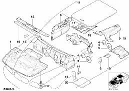 隔音装置 前部 diagram for BMW 5 Series E39 520d