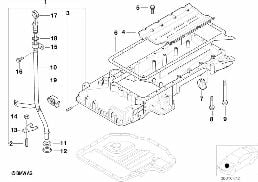 OIL PAN/OIL LEVEL INDICATOR diagram for BMW 7 Series E32 740i