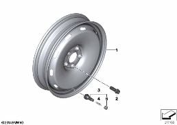 COMPACT SPARE WHEEL, STEEL, BLACK diagram for BMW 2 Series F45 Active Tourer LCI 225i