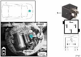 รีเลย์, ปั๊มคอมเพรสเซอร์ I01027 diagram for BMW X5 E53 4.6is