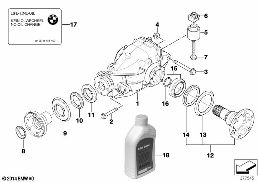 Diferencial traseiro-accionamento/saída diagram for BMW 3 Series E46 316ti